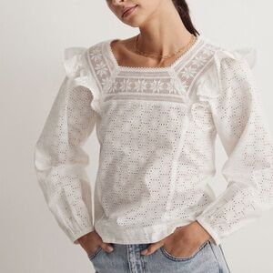 Madewell Eyelet Square-Neck White